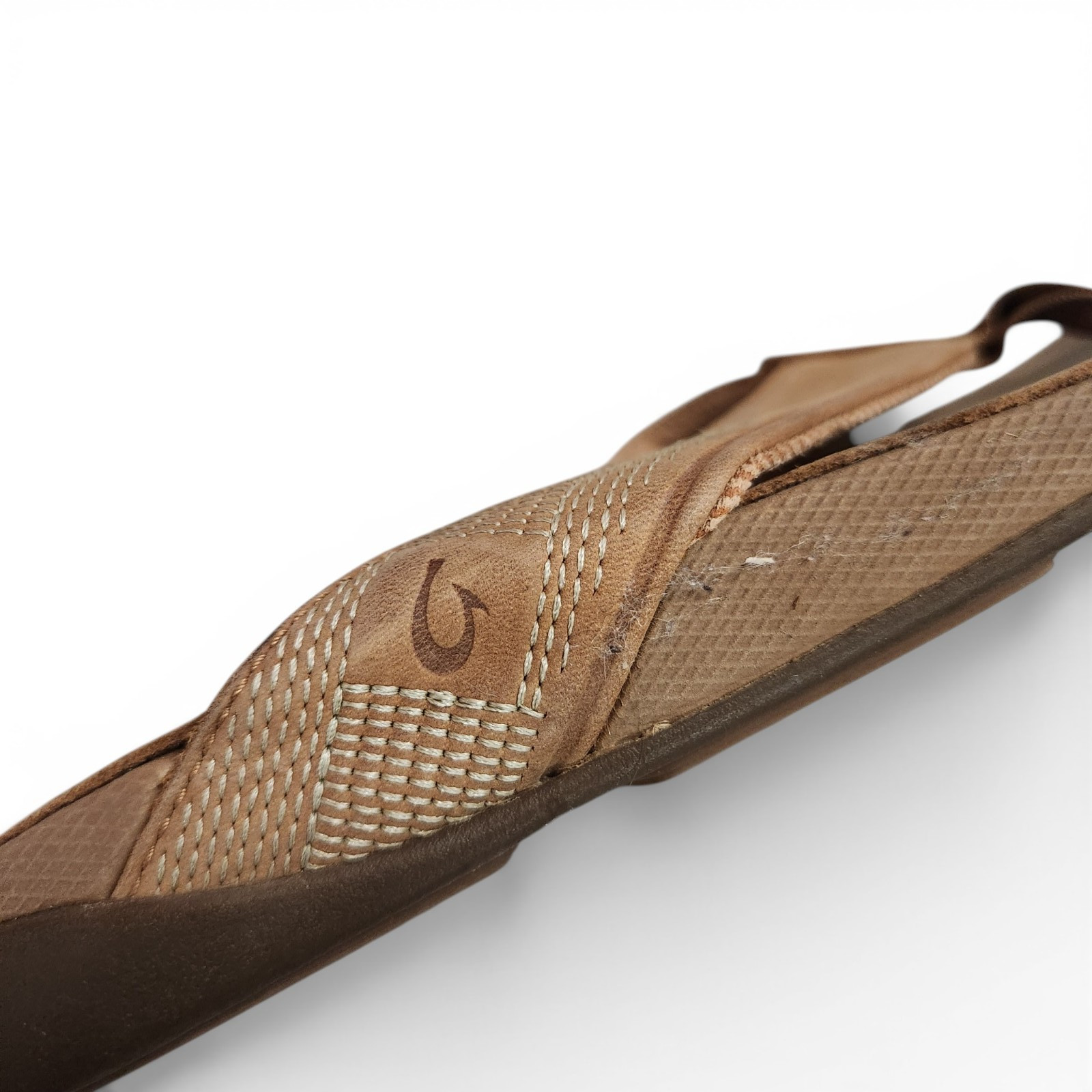 OLUKAI Tuahine Mens 10M Waterproof Leather Walking Flip Flop Thong Sandals