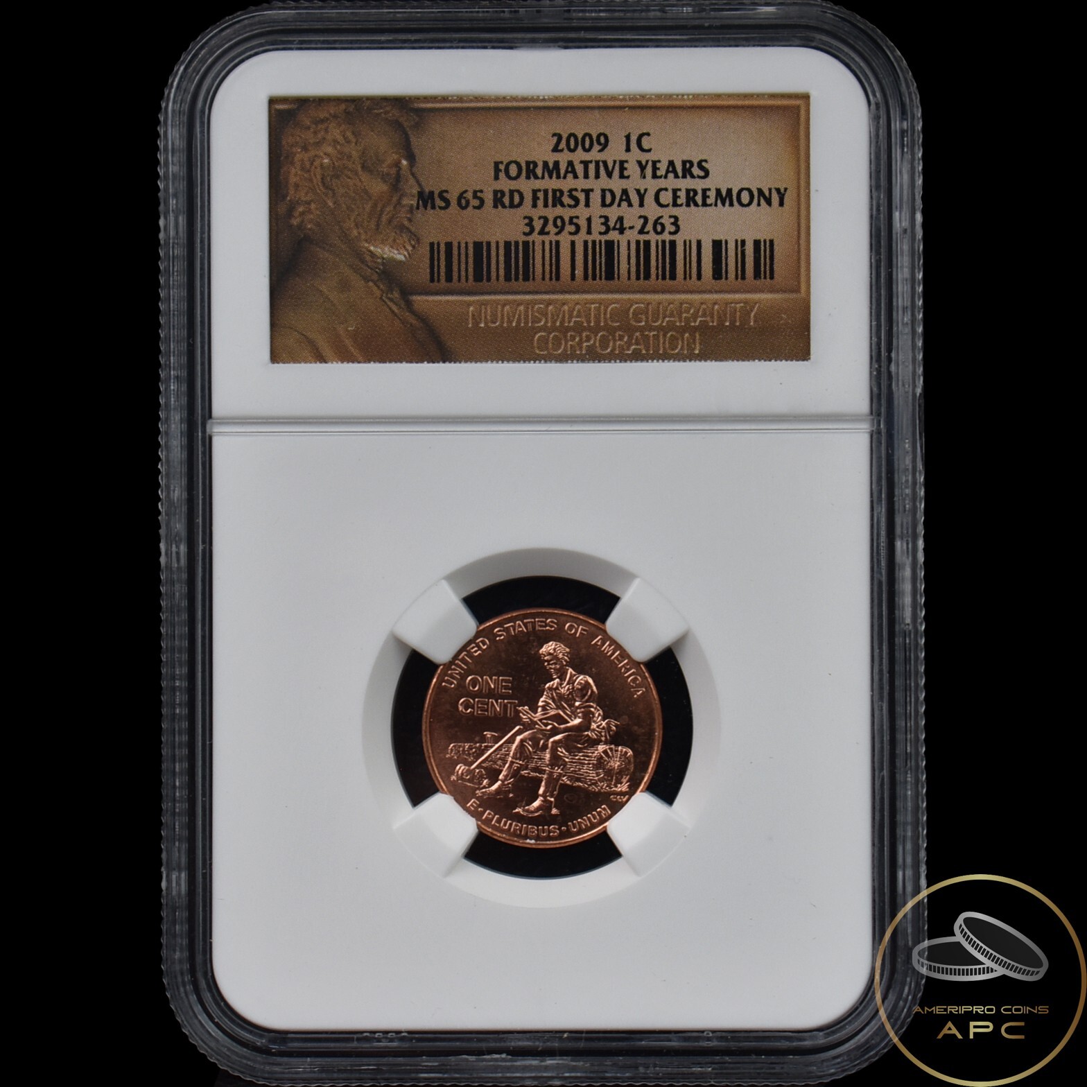 2009 Lincoln Cent Formative Years NGC MS 65 RD First Day Ceremony