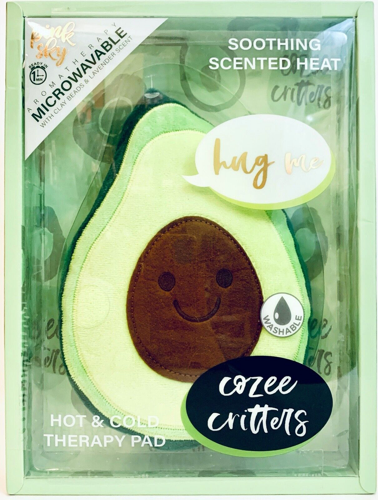 Pink Sky Cozee Critters Aromatherapy Lavender Microwavable Avocado Therapy Pad