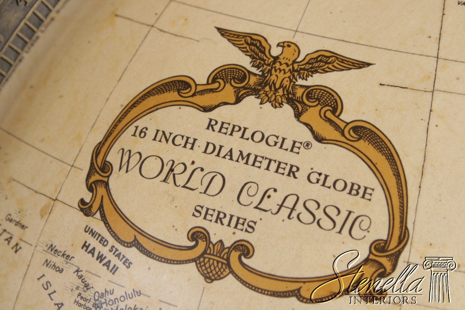 L72058: MAITLAND SMITH Replogle Globe On Mahogany Stand