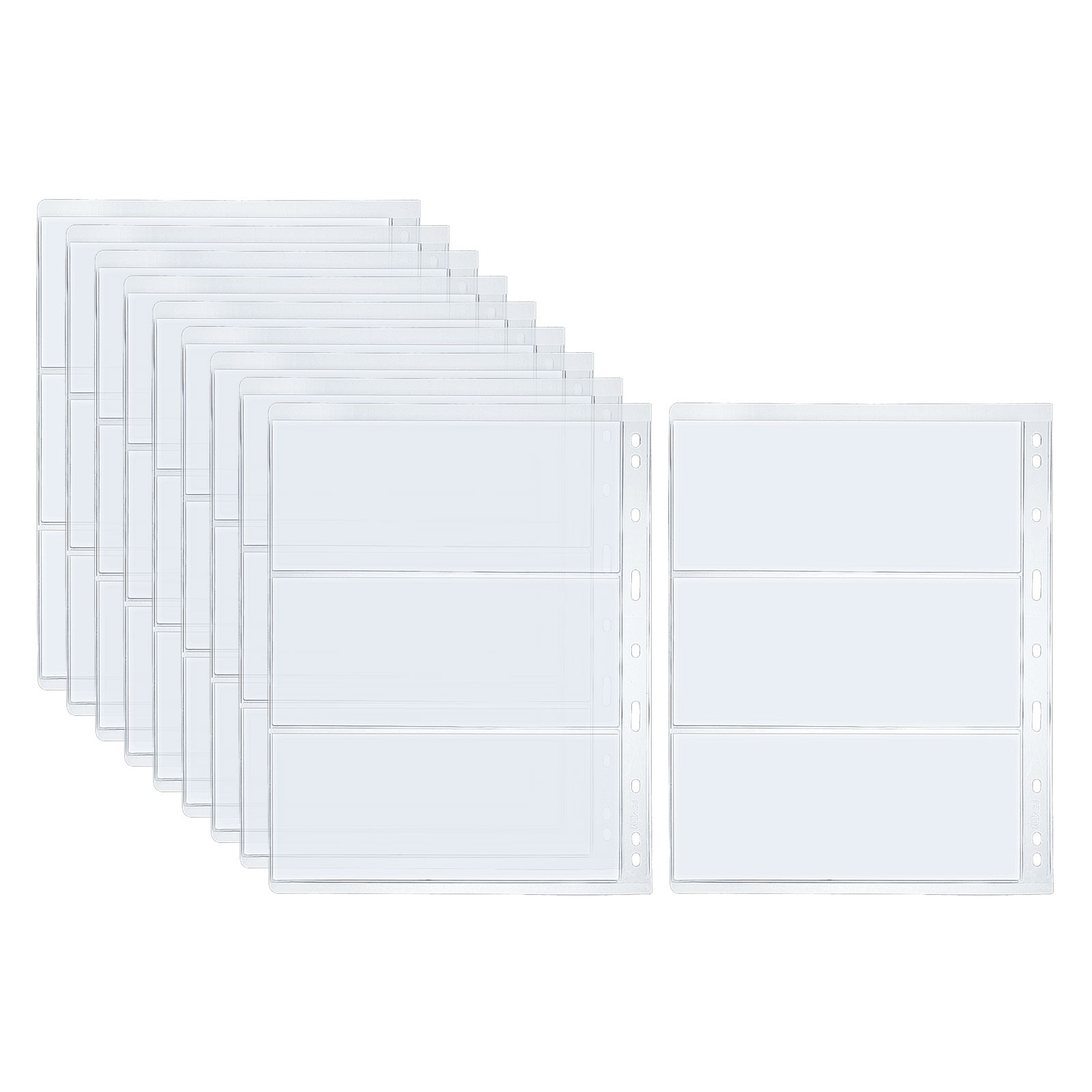 3 Pockets Currency Collecting Pages, 10 Sheets Paper Money Pages Sleeves