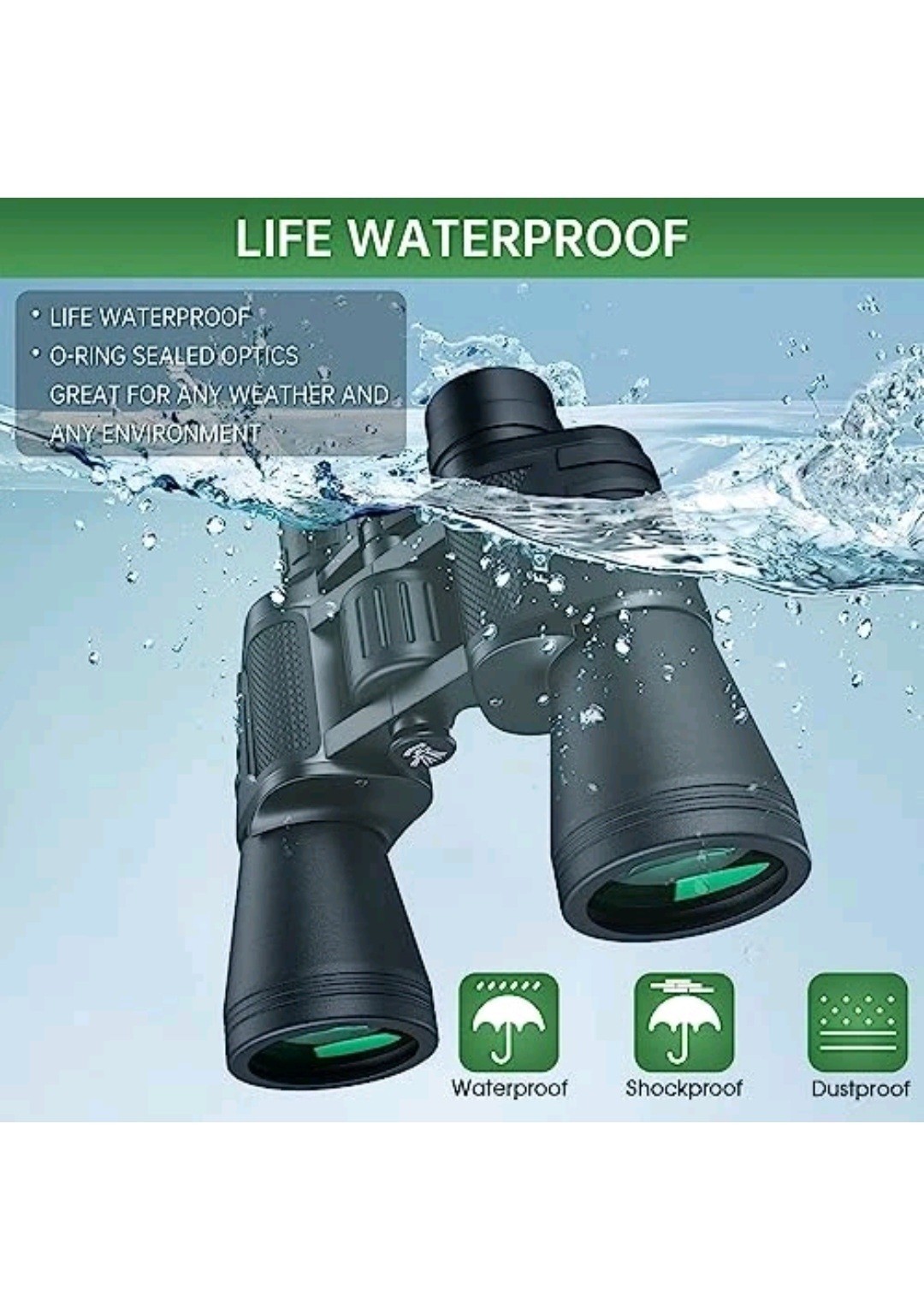 20x50 High Powered Binoculars for Adults, Waterproof Compact Binoculars with