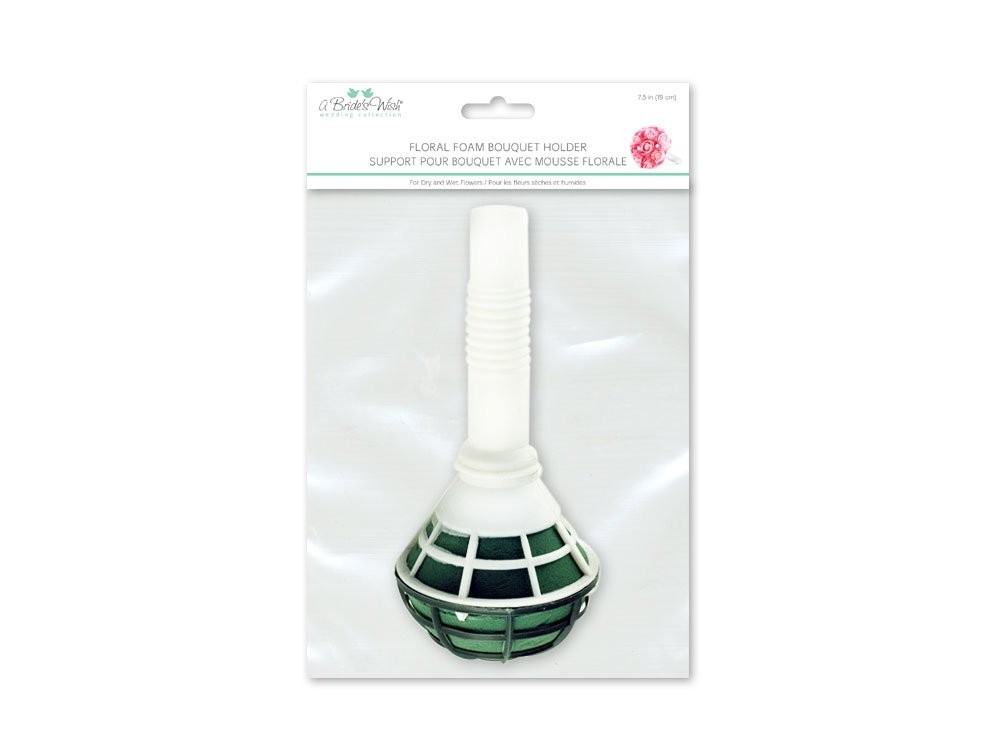 Floral Foam Bouquet Holder Wet Wedding Flower Arrangement Handle 7.5 Inch Tool