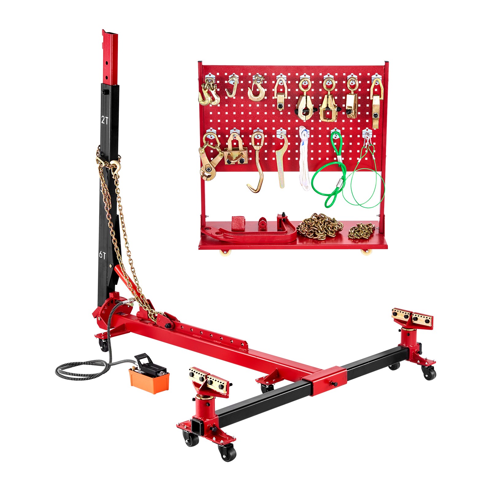 Uimoso Auto Body Frame Puller Straightener 6T Car Frame Machine 6000PSI Foot Pum