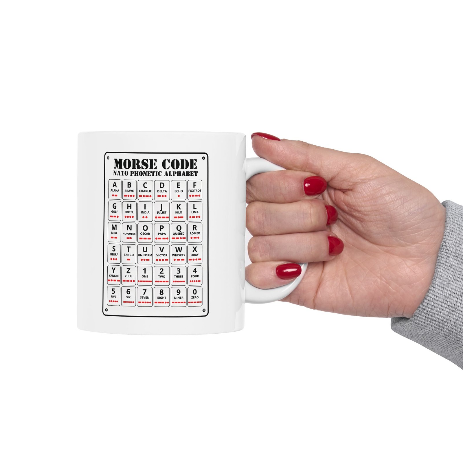 Ham Radio Callsign Mug Ceramic Mug | ARRL Logo, Morse Code & NATO Chart