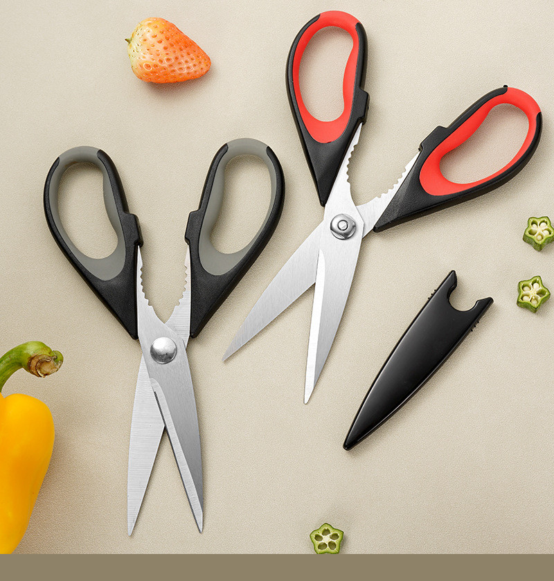 2 Pc Kitchen Scissors Heavy Duty Stainless Steel Multi Purpose Shears With Cover