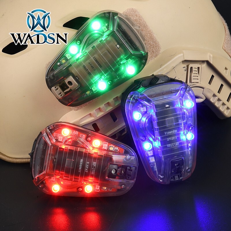 Tactical Helmet Flashlight  Red/Green/Blue White Strobr Light IR Signal Headlamp