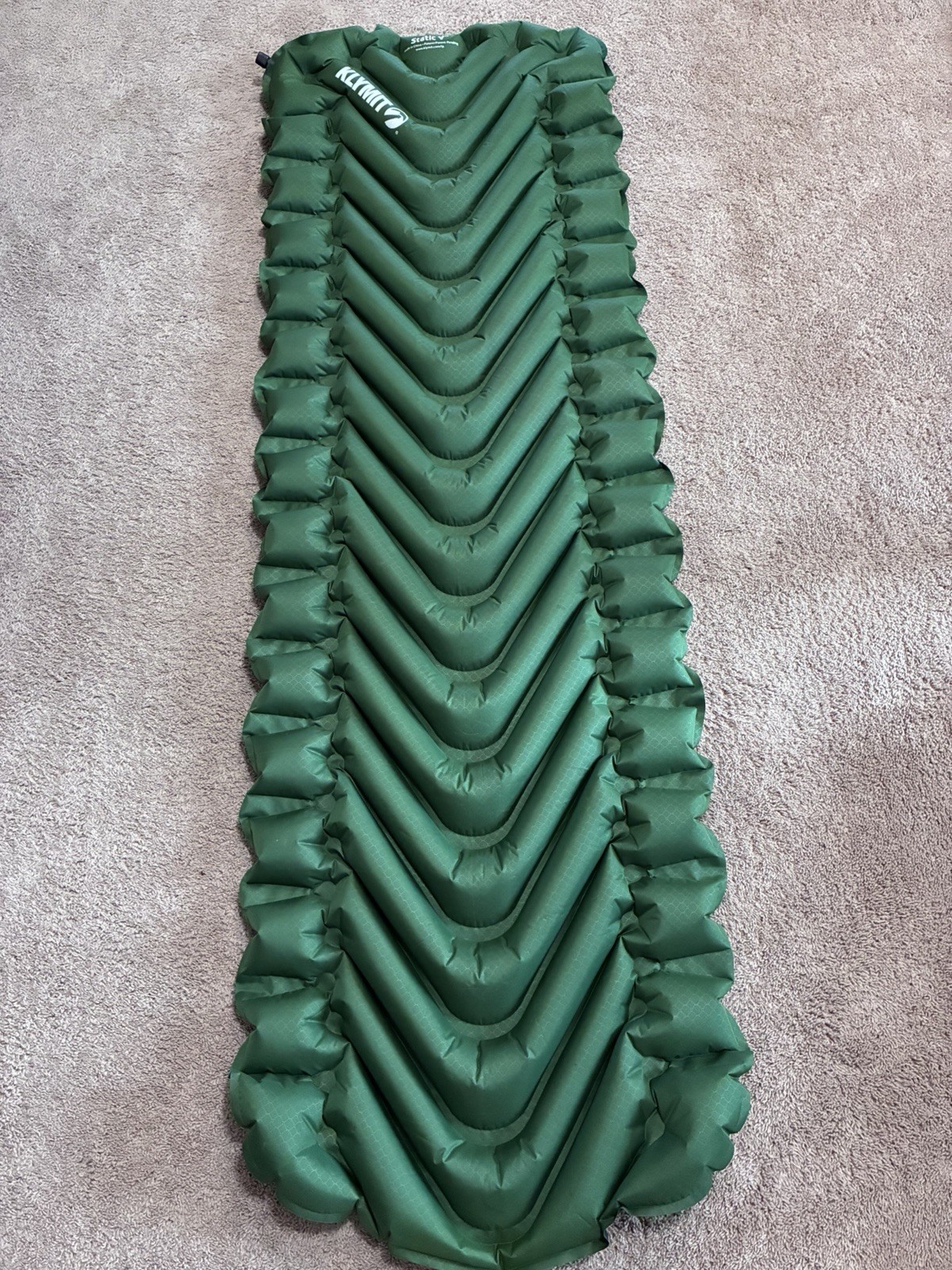 Klymit Static V Ultralight Inflatable Sleeping Pad Single Green V-Chamber
