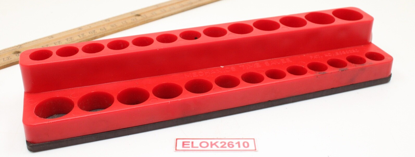 Mechanic's Time Saver 720 Series Red 26 Hole 1/4" Drive Socket Organizer