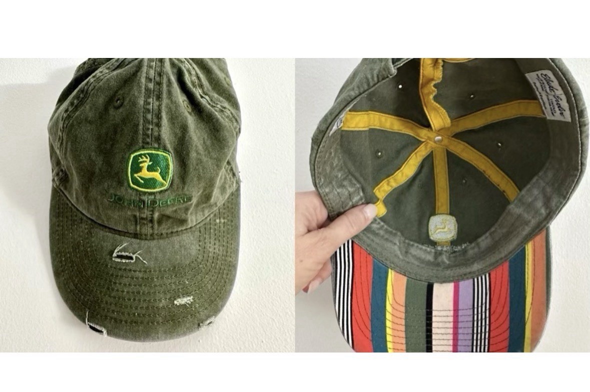 John Deere Women's Evolve Elude Hat Green Distressed Ponytail Makeup Resistant