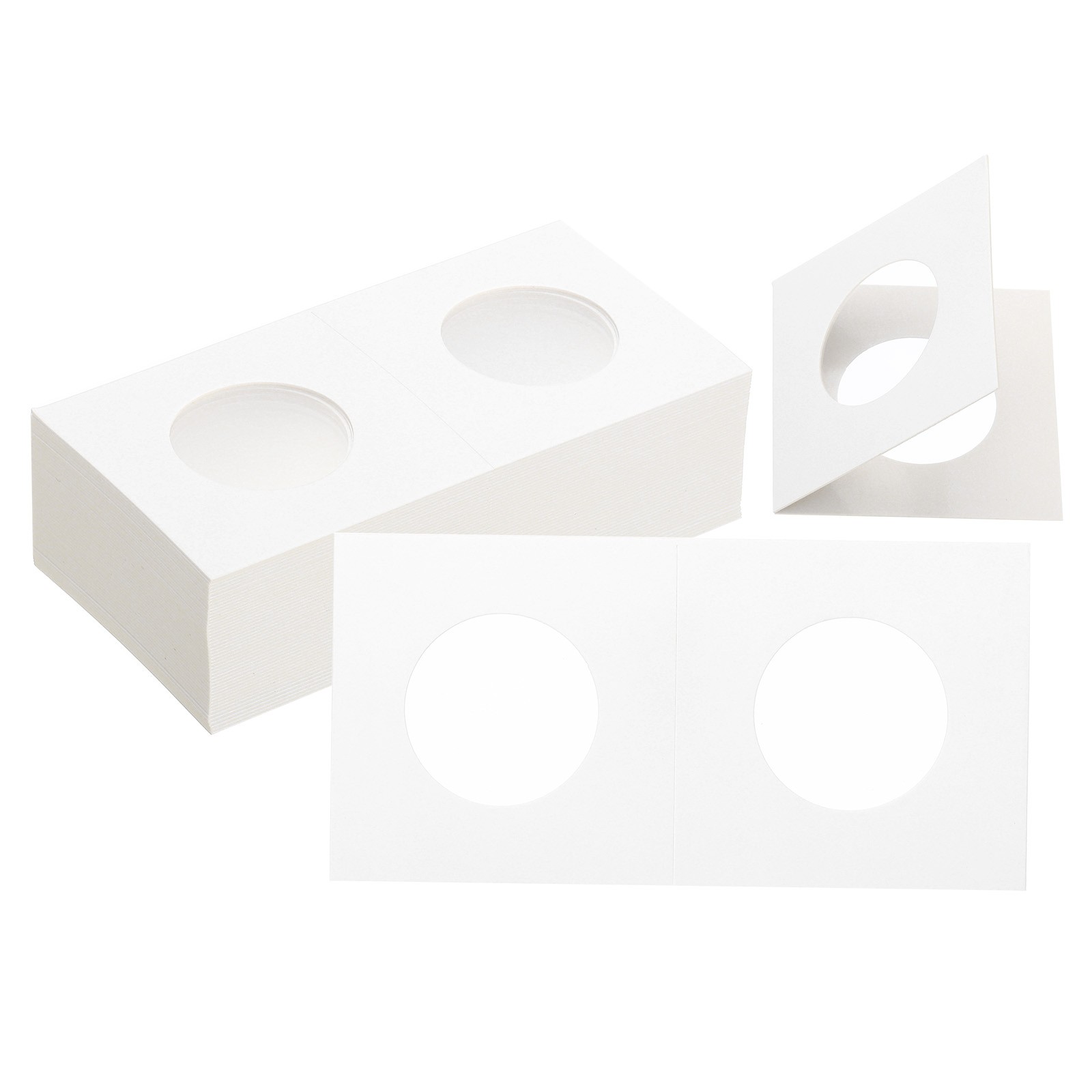 2 x 2 Coin Flips, 100 Pack 27.5mm Cardboard Coin Holder Paper Coin Holders