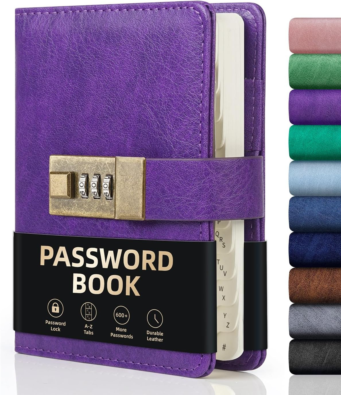 Password Book with Lock with Alphabetical Tabs 600+ Password Space,Password O...