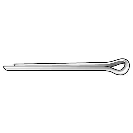 Extended Prong Cotter Pin, 3/16 In Dia, 2-1/2 In L, Low Carbon Steel, 50 Pk,