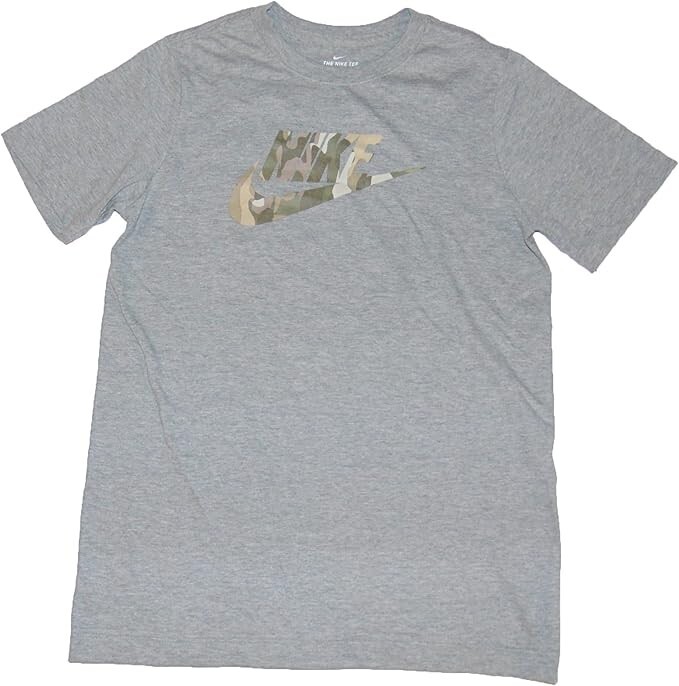 Nike Sportswear Boy's Swoosh Logo Camo Large Cotton Gray Size L