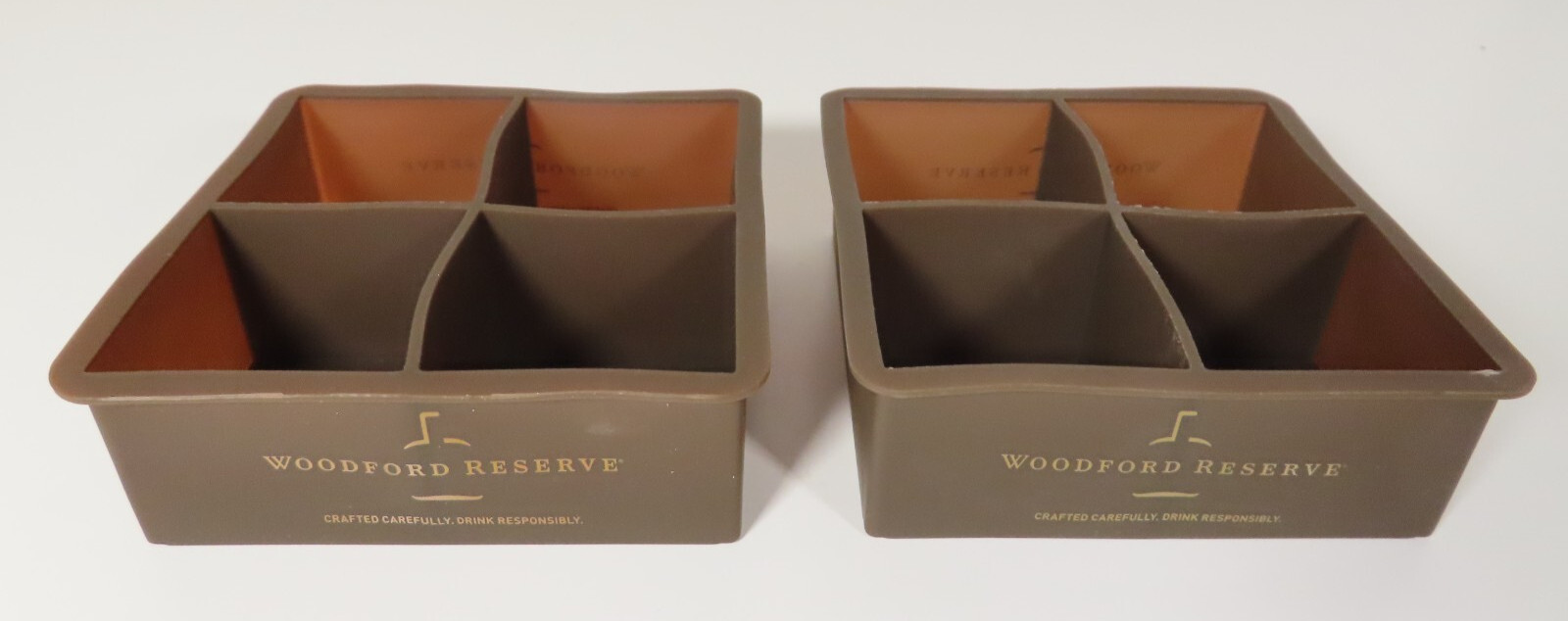 (2) Woodford Reserve Big Square Ice Tray Molds Whiskey Silicone BRAND NEW