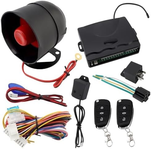 Universal 12V Auto Car Alarm Keyless Entry System with Remote Control Siren Sens