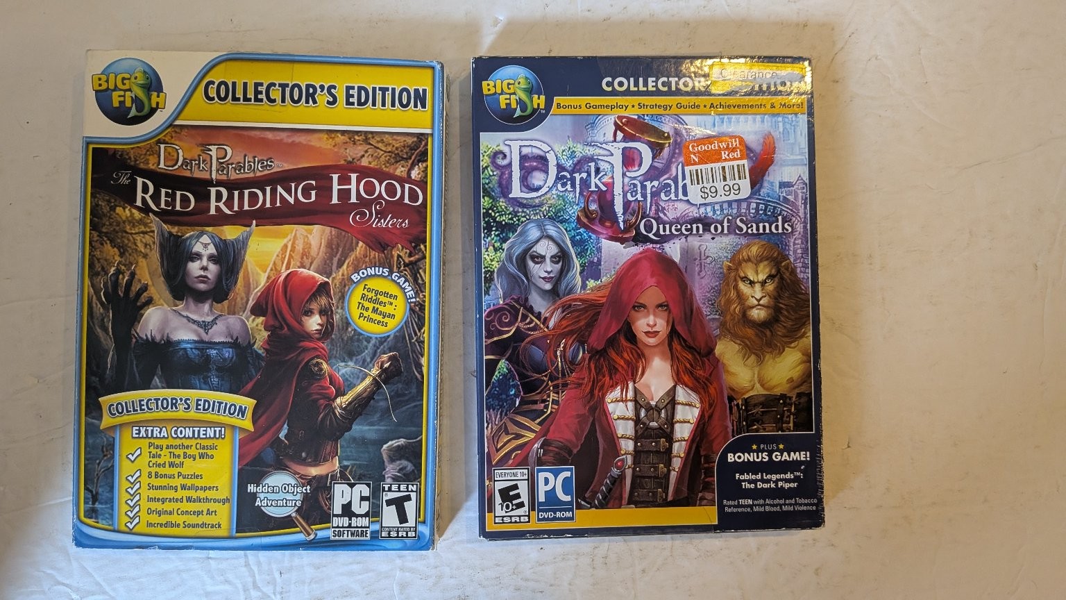 Big Fish Games Dark Parables PC DVD-ROM Software Lot of 2 Collector's Edition