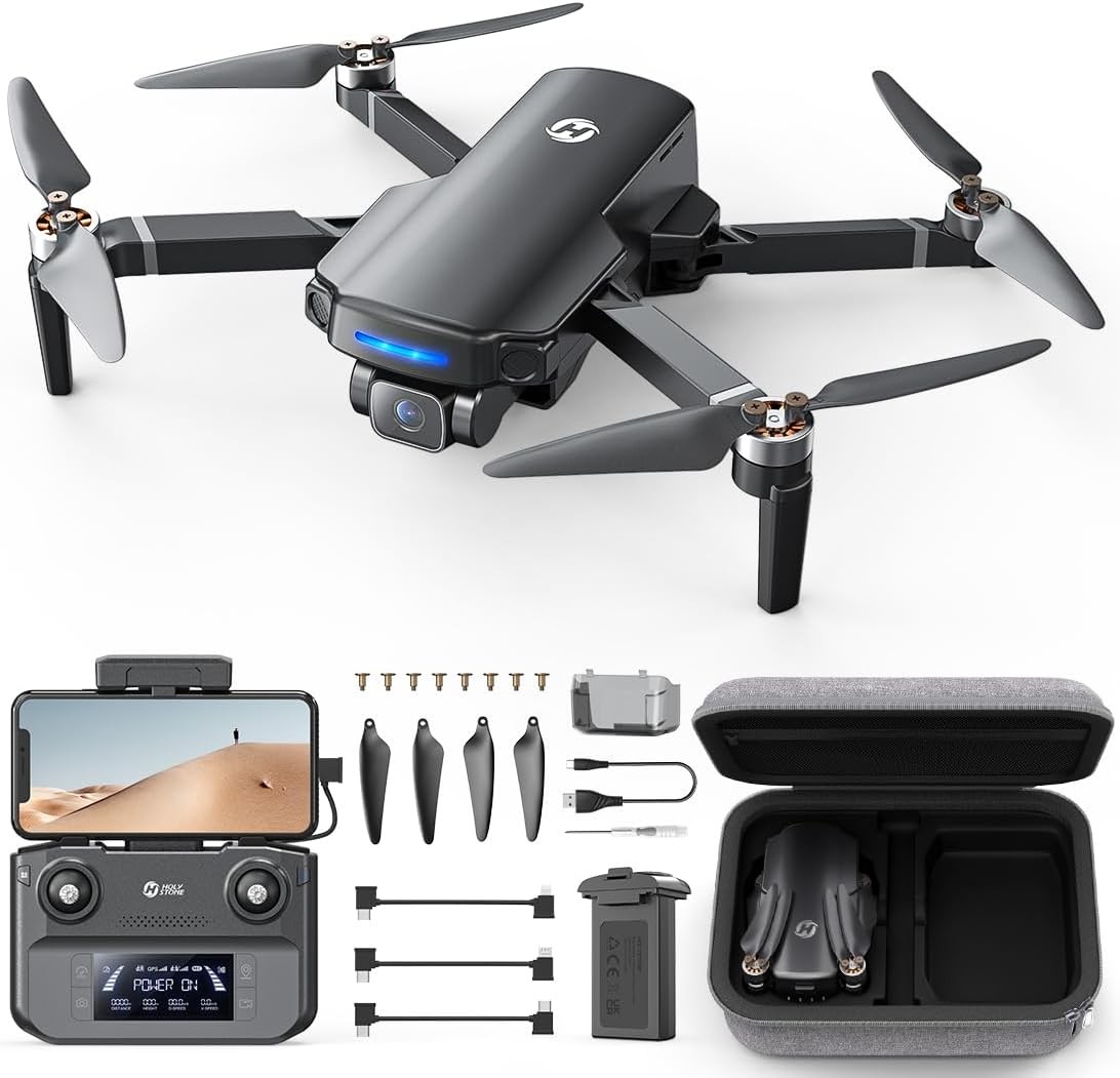 Holy Stone GPS Drone with 4K UHD Camera for Adults Beginner; HS360S Black