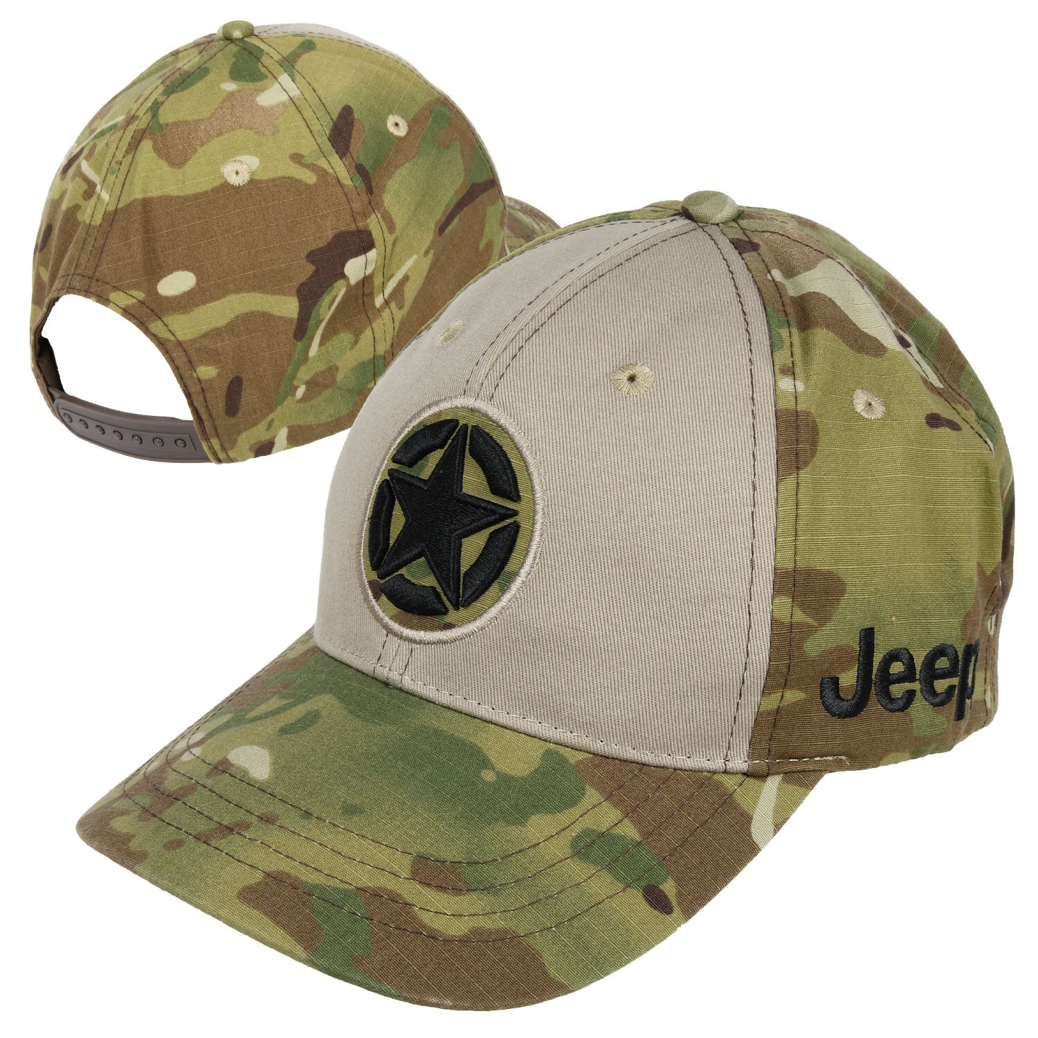 Jeep Willys Iconic Star Logo Cap- Khaki/Camo