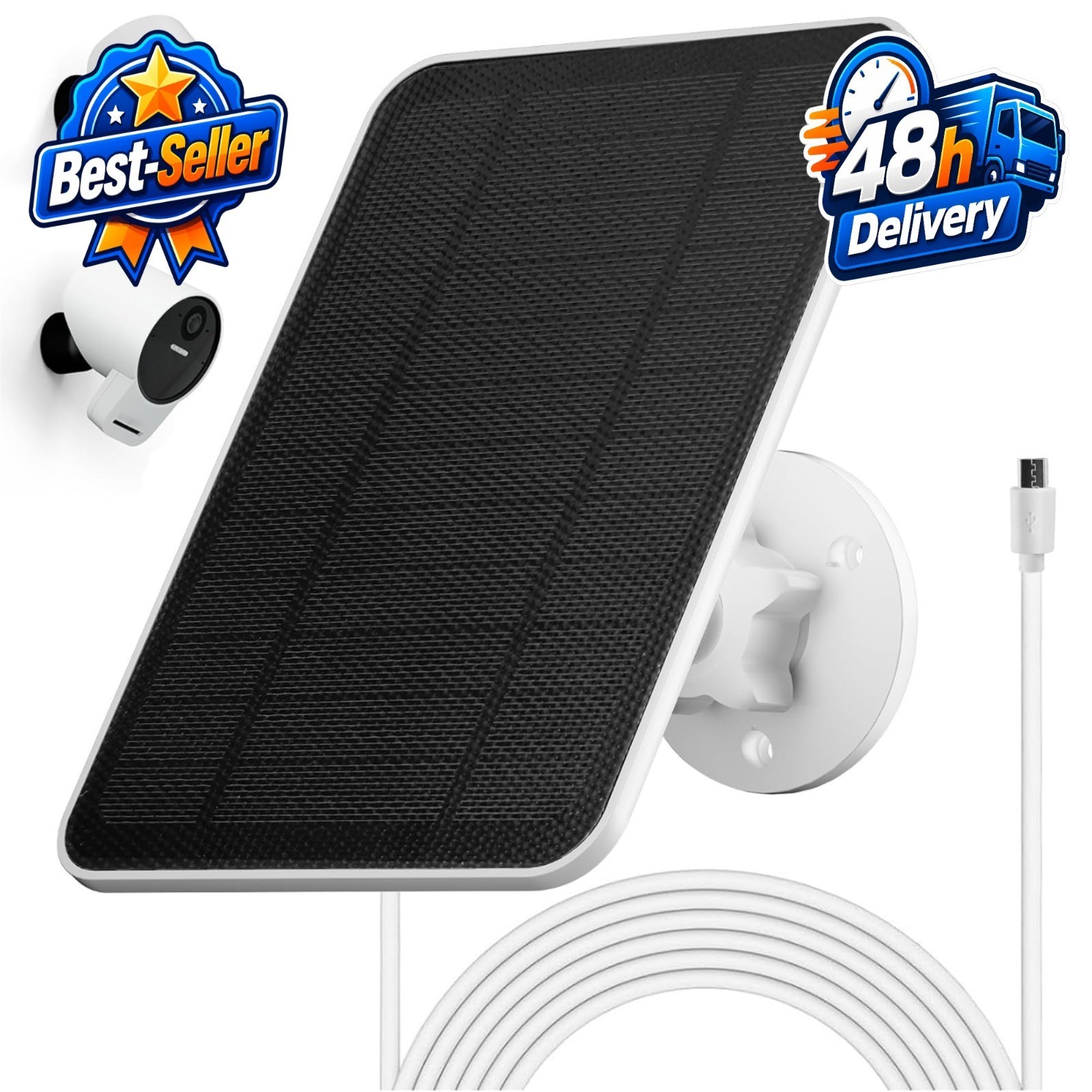 Rhorawill 4W Solar Panel for SimpliSafe Outdoor Camera, Waterproof Charger