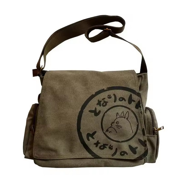 Unisex Studio Army Green My Neighbor Totoro Crossbody Messenger Tote Bag Purse