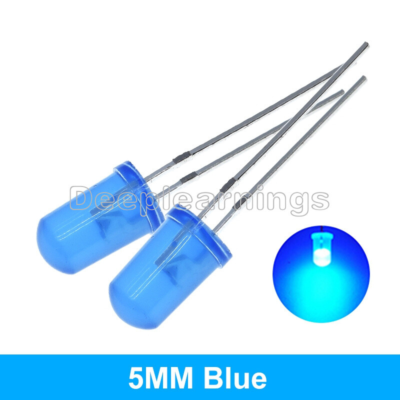 100Pcs LED 5MM BLUE COLOR BLUE LIGHT Super Bright NEW