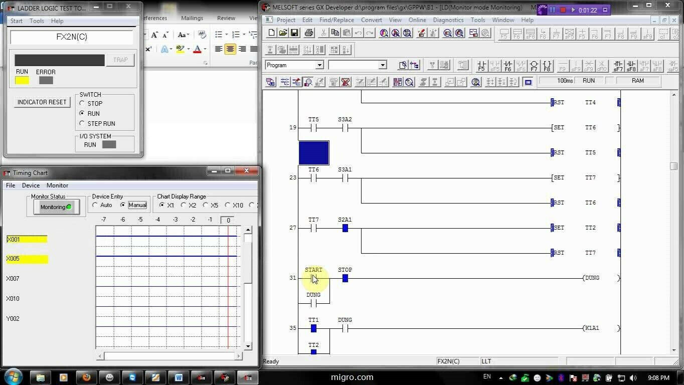 Ladder Logic Automation GX Developer FX Training Course Lessons PLC Examples USB