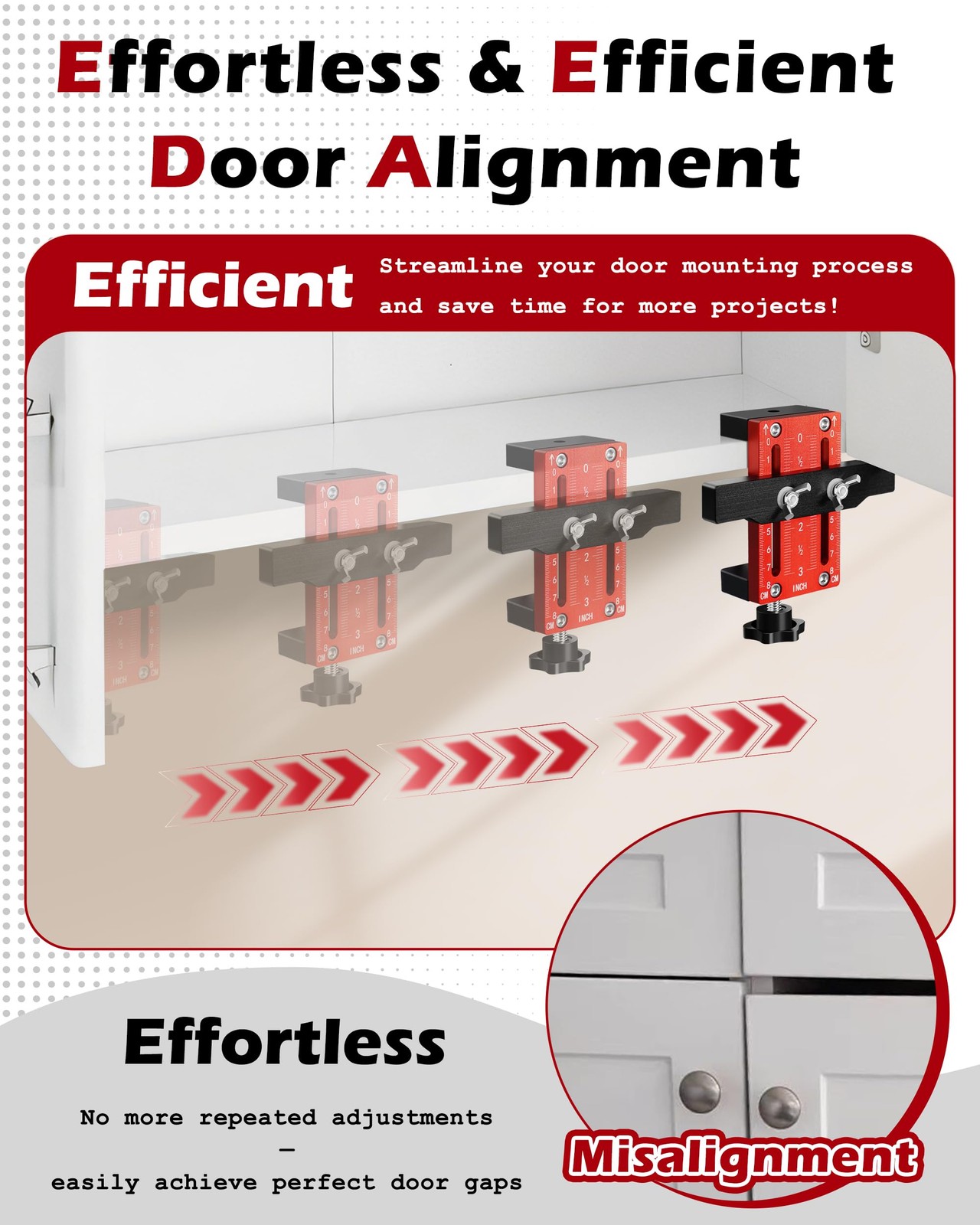 Cabinet Hinge Installation Jig for Efficient Mounting, 1 Pack, Red