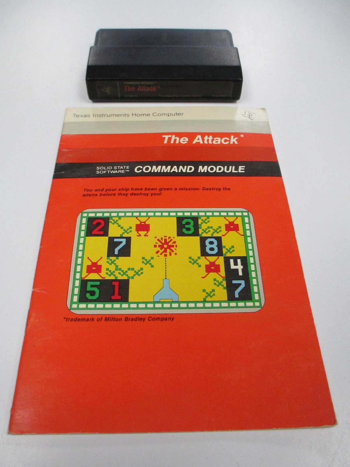The Attack TI-99/4a Command Module Game Cartridge & Manual Texas Instruments