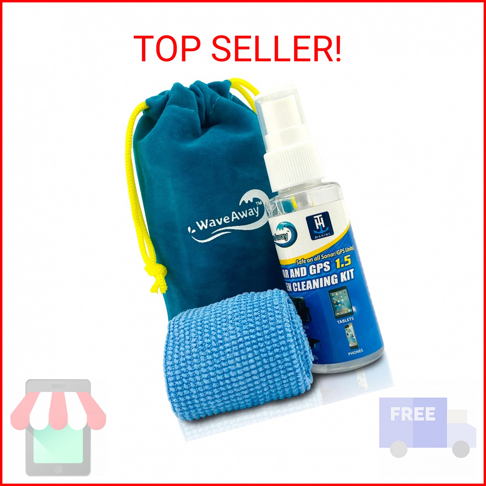 T-H Marine Wave Away Sonar & GPS Screen Cleaner Kit – Ammonia-Free LCD Screen Cl