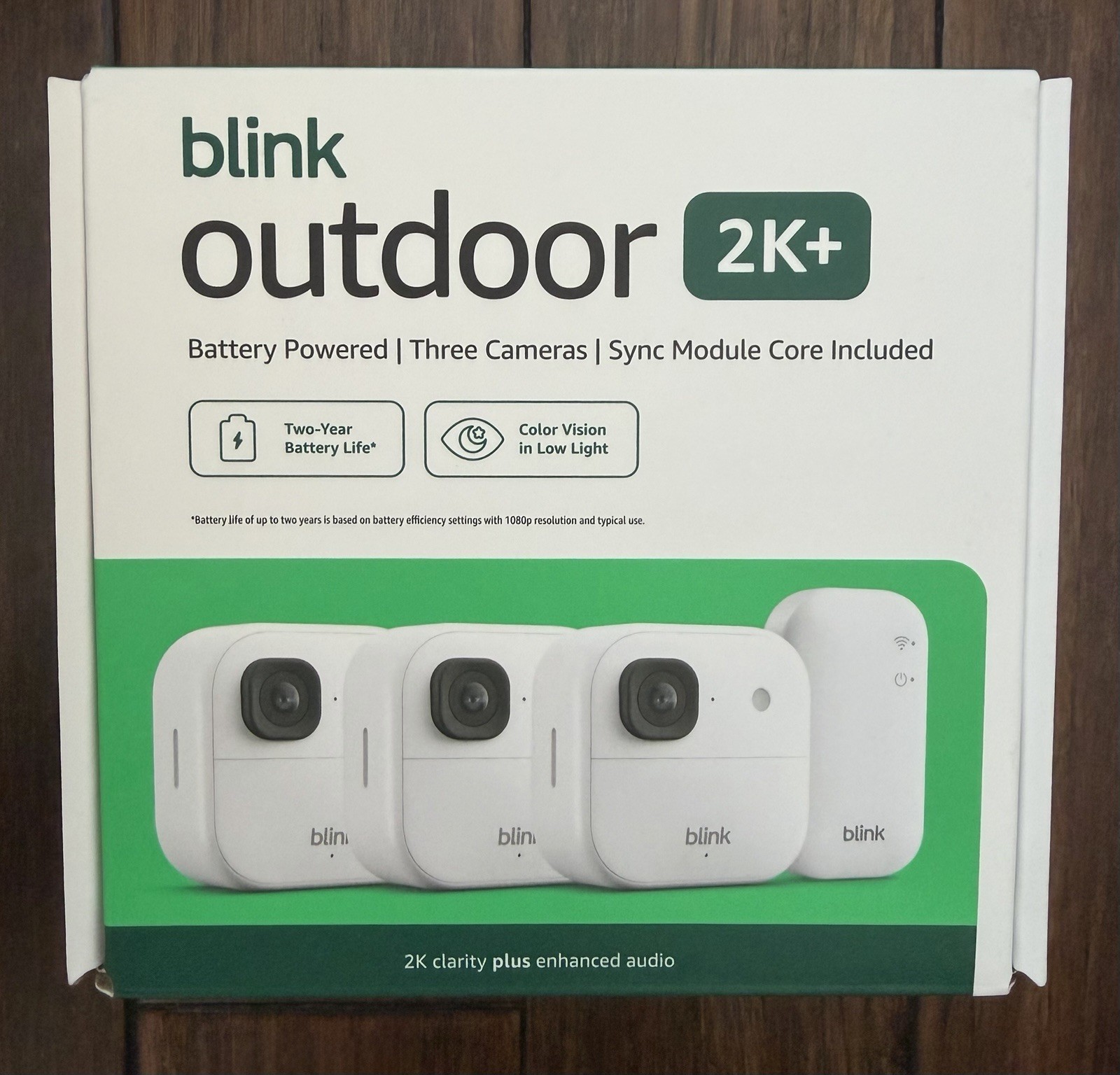 NEW BLINK OUTDOOR 2K+ WIRELESS SECURITY 3 CAMERA SYSTEM - WHITE