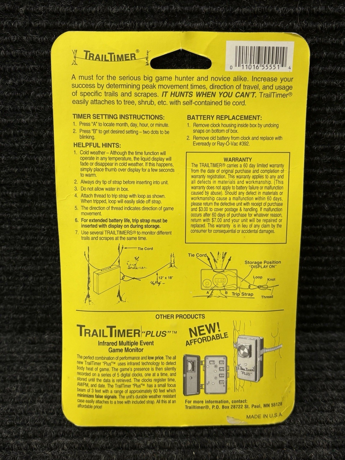 Vintage Trail Timer Game Monitor TT-100 OG Trail Cam Deer Hunting NOS Unopened