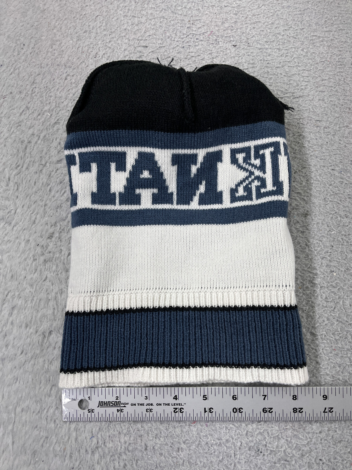 Victoria's Secret Beanie Toque Adult One Size Blue White Pom PINKNATION Acrylic