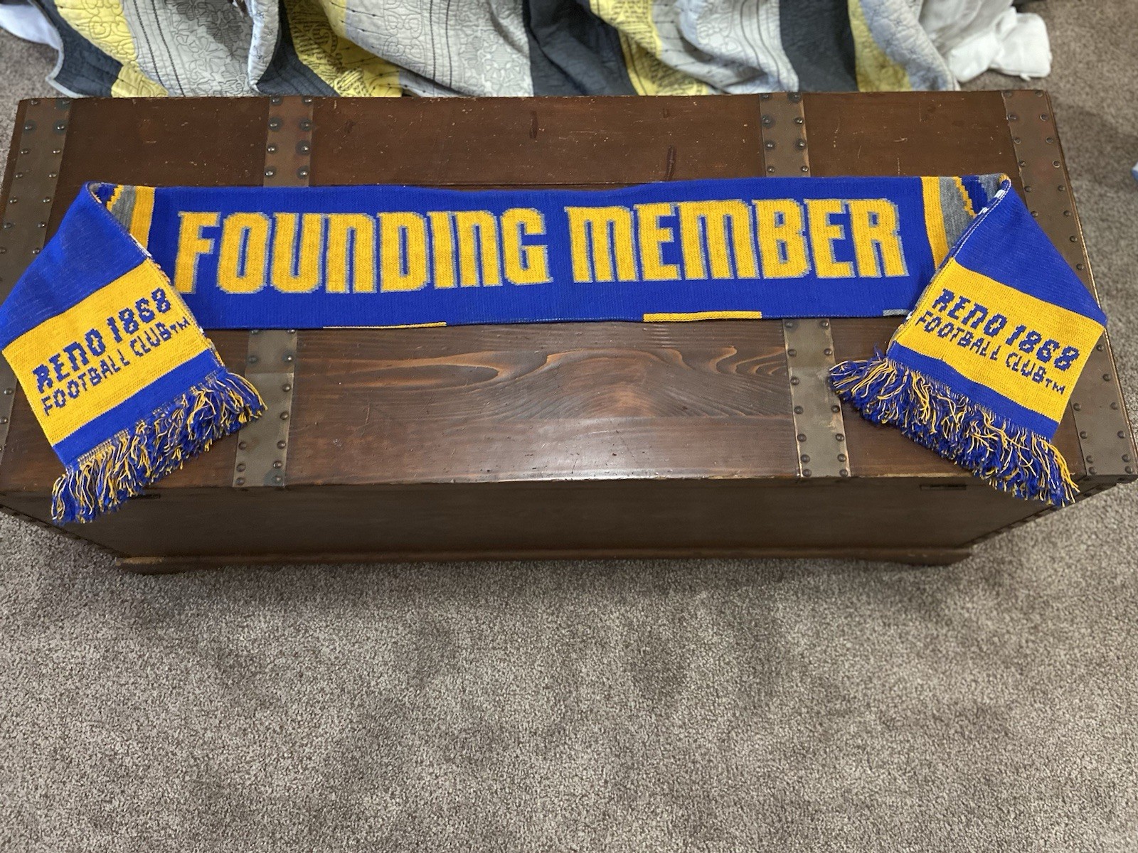 Reno,NV 1868 Football Club “founding Member” Rally Scarf Ruffneck Scarves 64”
