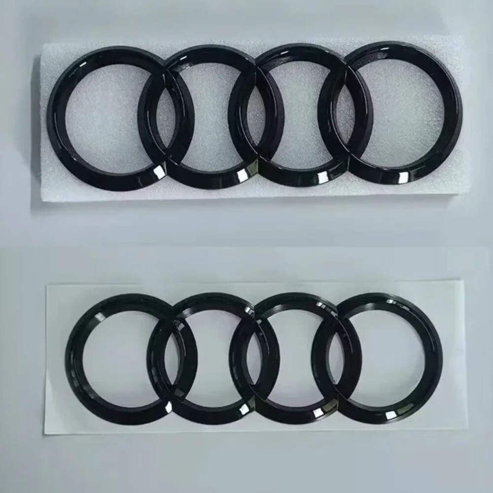 Audi 4-Ring logo ABS Silver/Black Car Hood Front Bonnet Grill Rear Trunk Emblem
