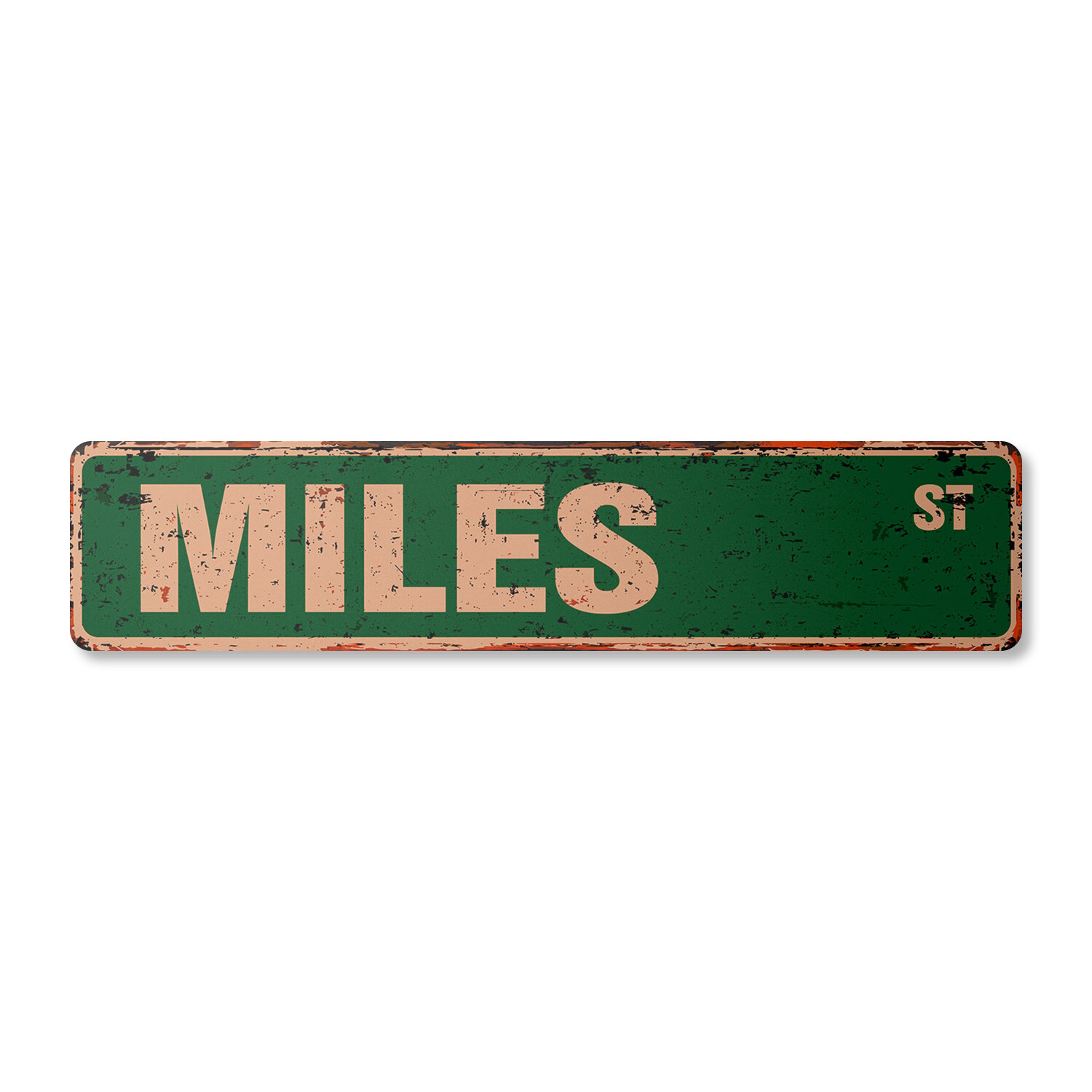 MILES Vintage Street Sign Childrens Name Room Metal Sign
