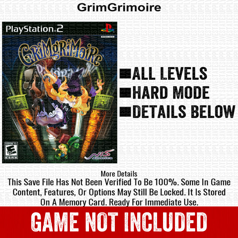 GrimGrimoire 100% PS2 Memory Card All CHEATS ITEMS
