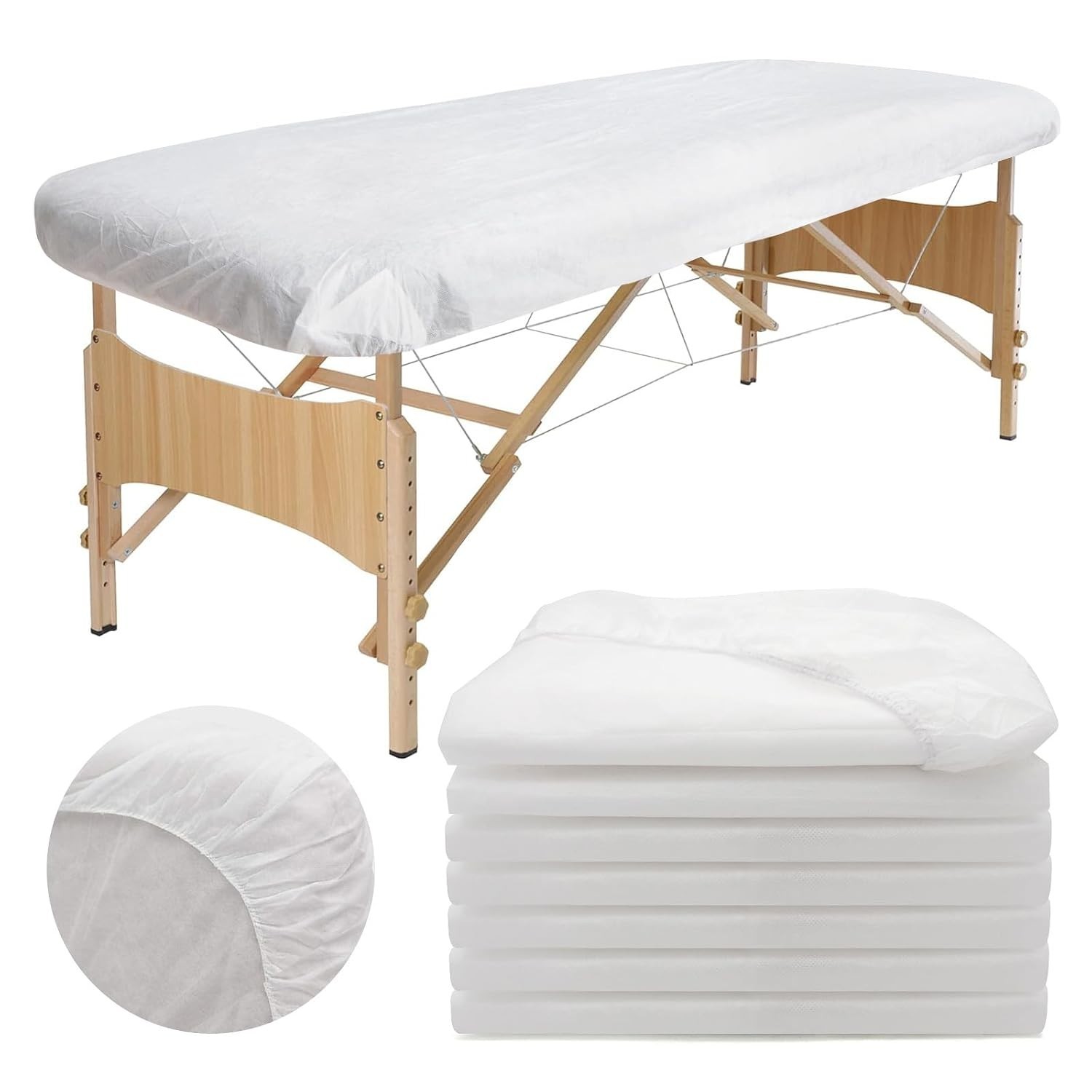 30PC Disposable Fitted Massage Table Sheets, Breathable & Sanitary Covers 36x85
