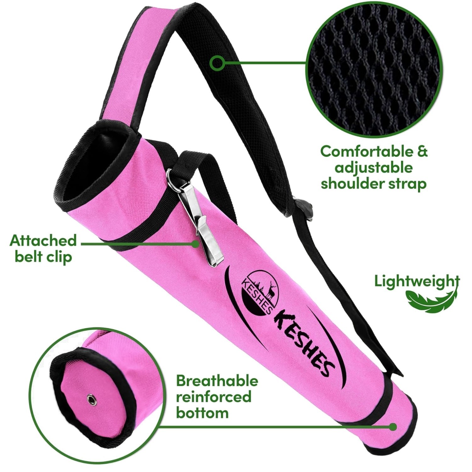 Lightweight Archery Back Quiver - Adjustable Shoulder Strap