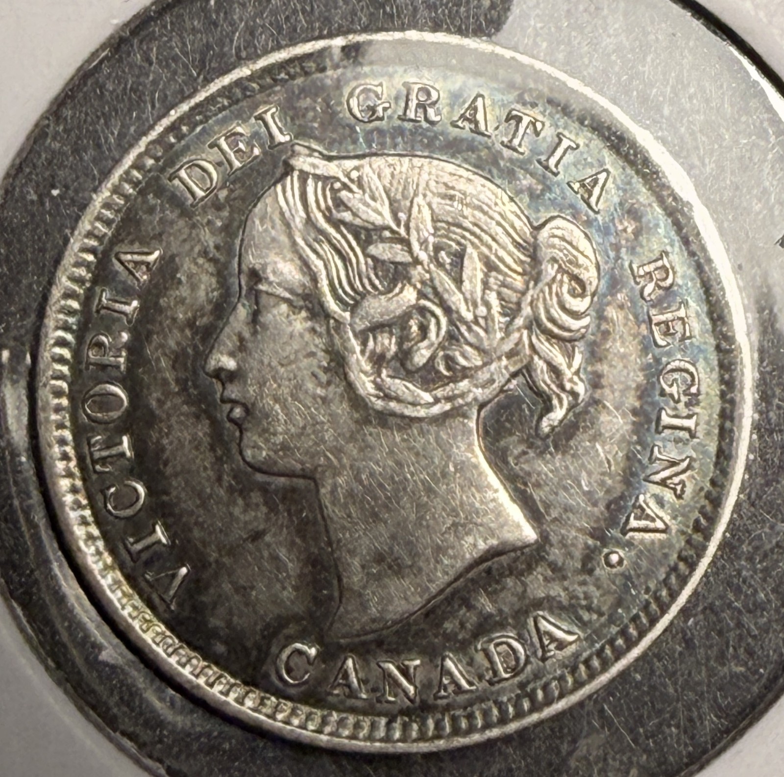 1893 Canadian 5ct Silver, XF. (18596)