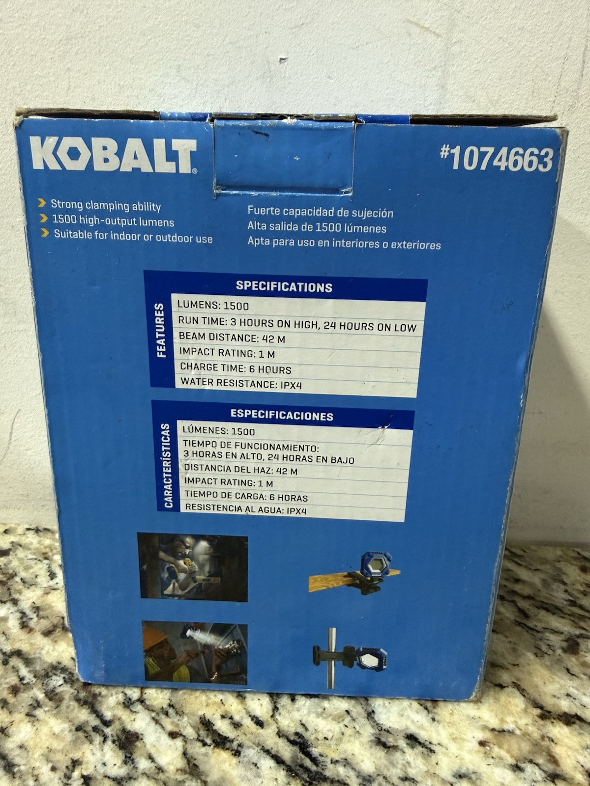 Kobalt 1074663 Rechargeable Clamp Light NEW (E12)