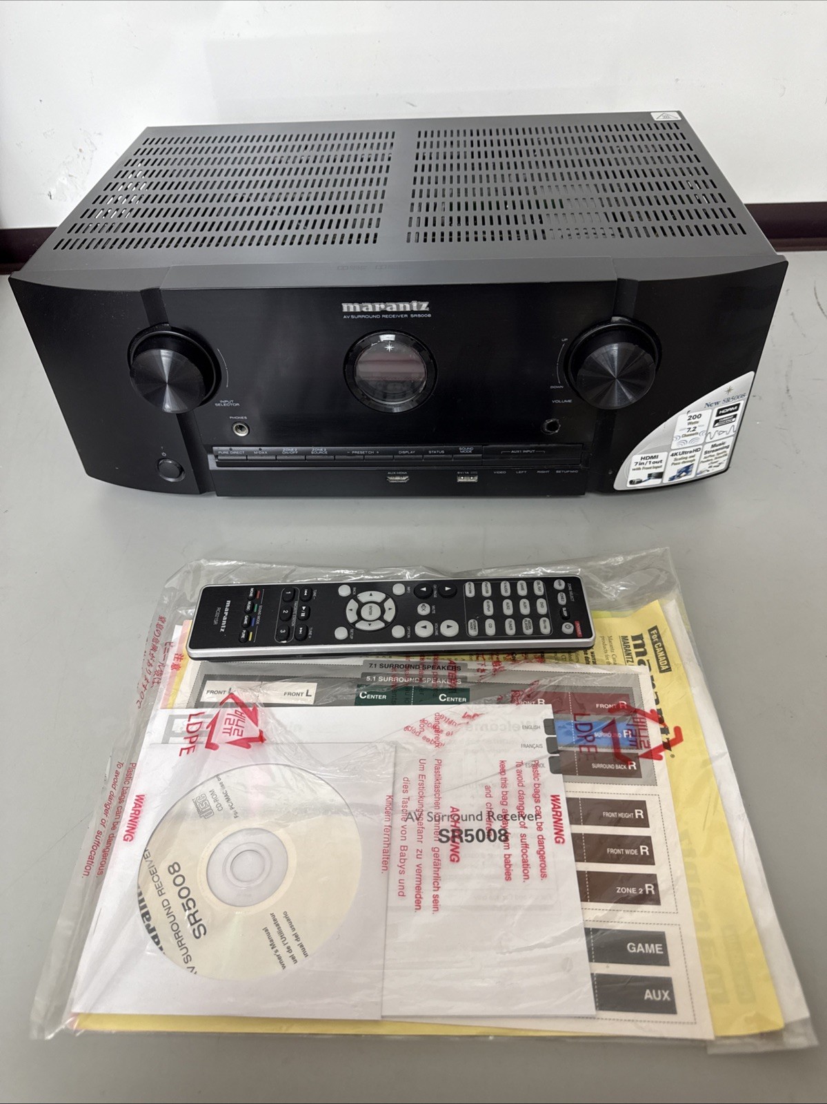 Marantz SR5008 7.2 Channel AVR Receiver. Turns On. Used For Parts