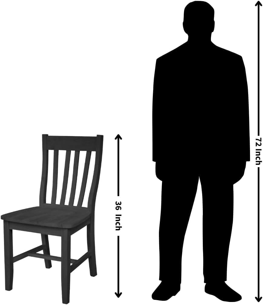 International Concepts Cafe Dining Chairs Solid Parawood Bistro Style Unfinished