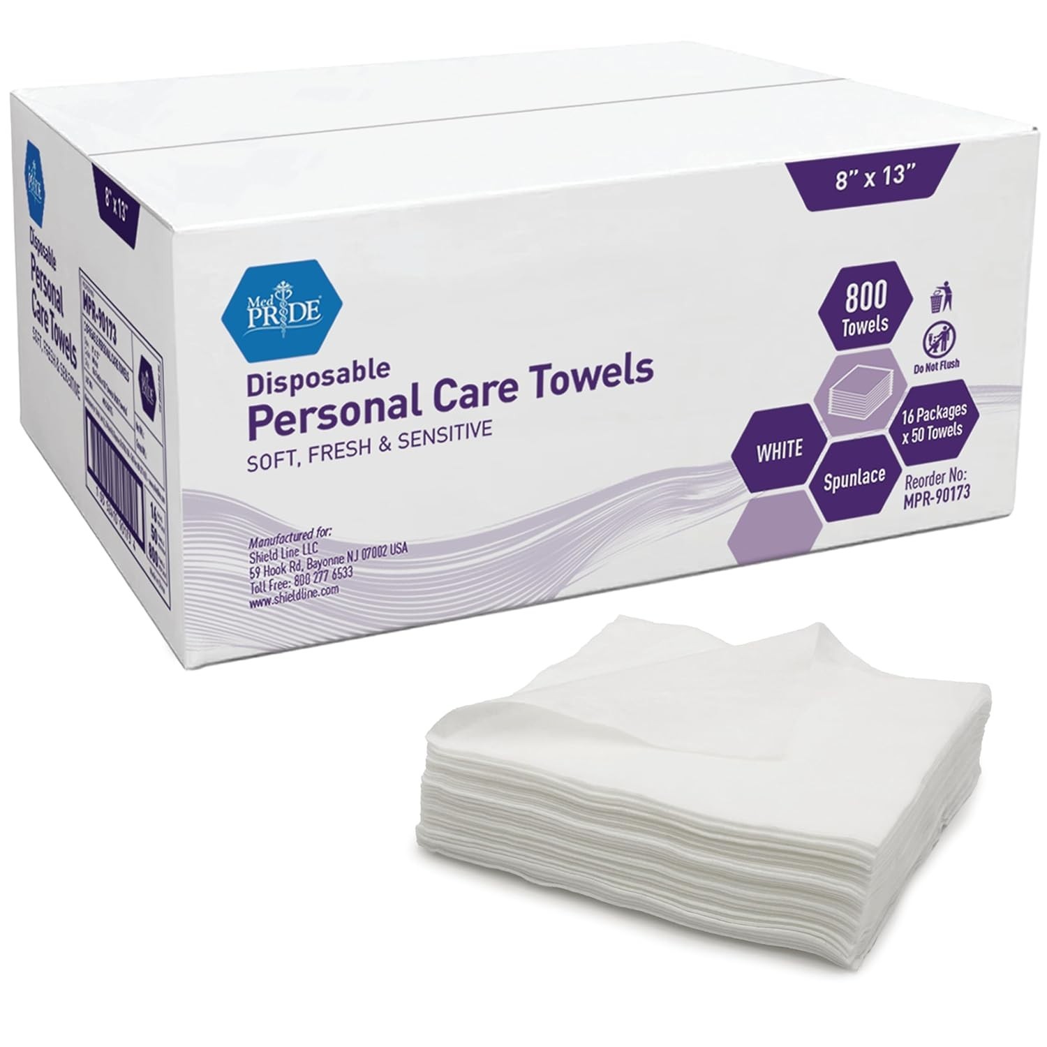 MED PRIDE 800 Ct Disposable Dry Wipes | Soft Absorbent Towels Bulk Washcloths