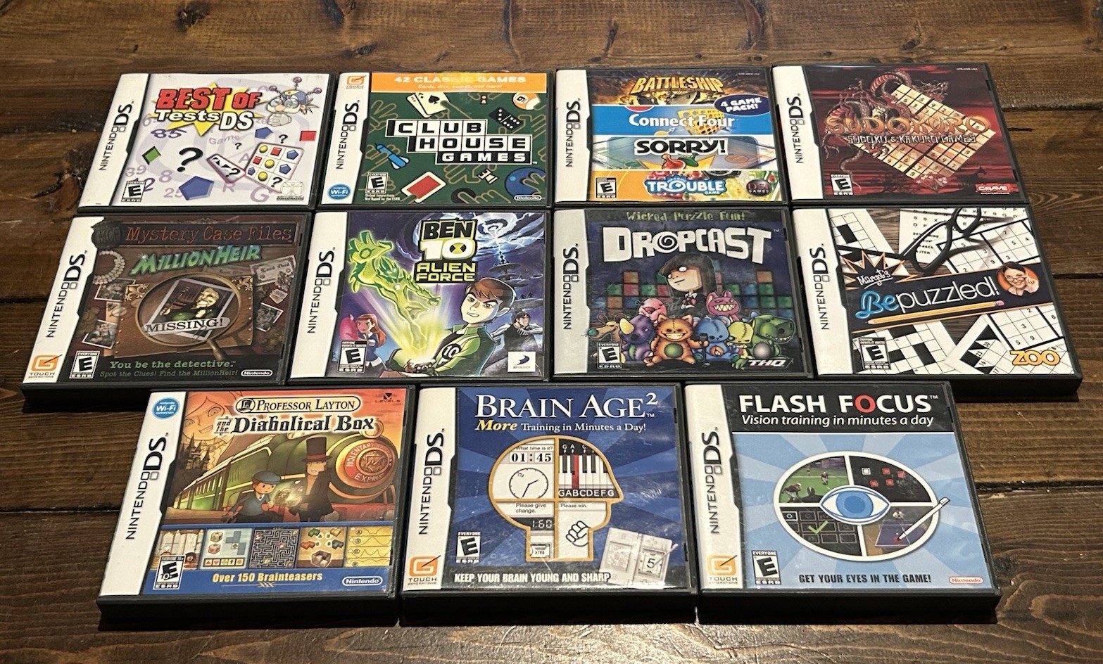 LOT of 11 Nintendo DS Video Game Case & Manual NO GAMES, Ben Ten And Puzzle
