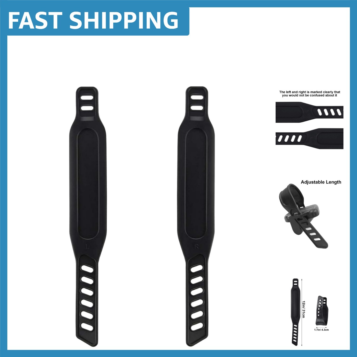 Durable Nylon Bike Pedal Straps – 4pcs Heavy Duty Adjustable for All Cyclists