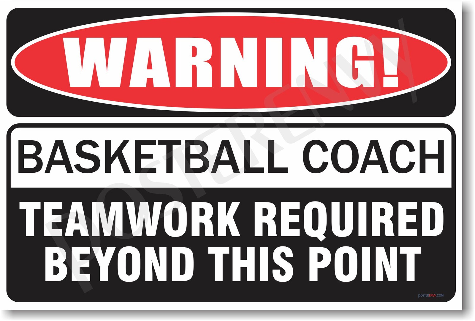 Warning Basketball Coach - NEW Novelty Humor Poster (hu219)