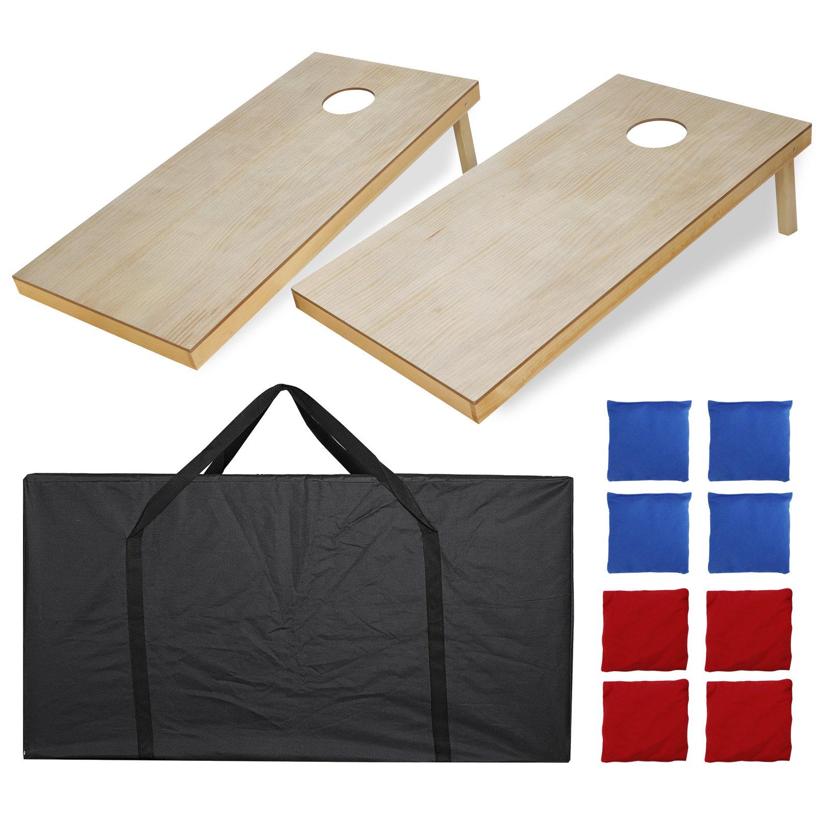 UNFINISHED Wooden Cornhole Bean Bag Toss Game Set Lawn Backyard Playset 4 x 2FT