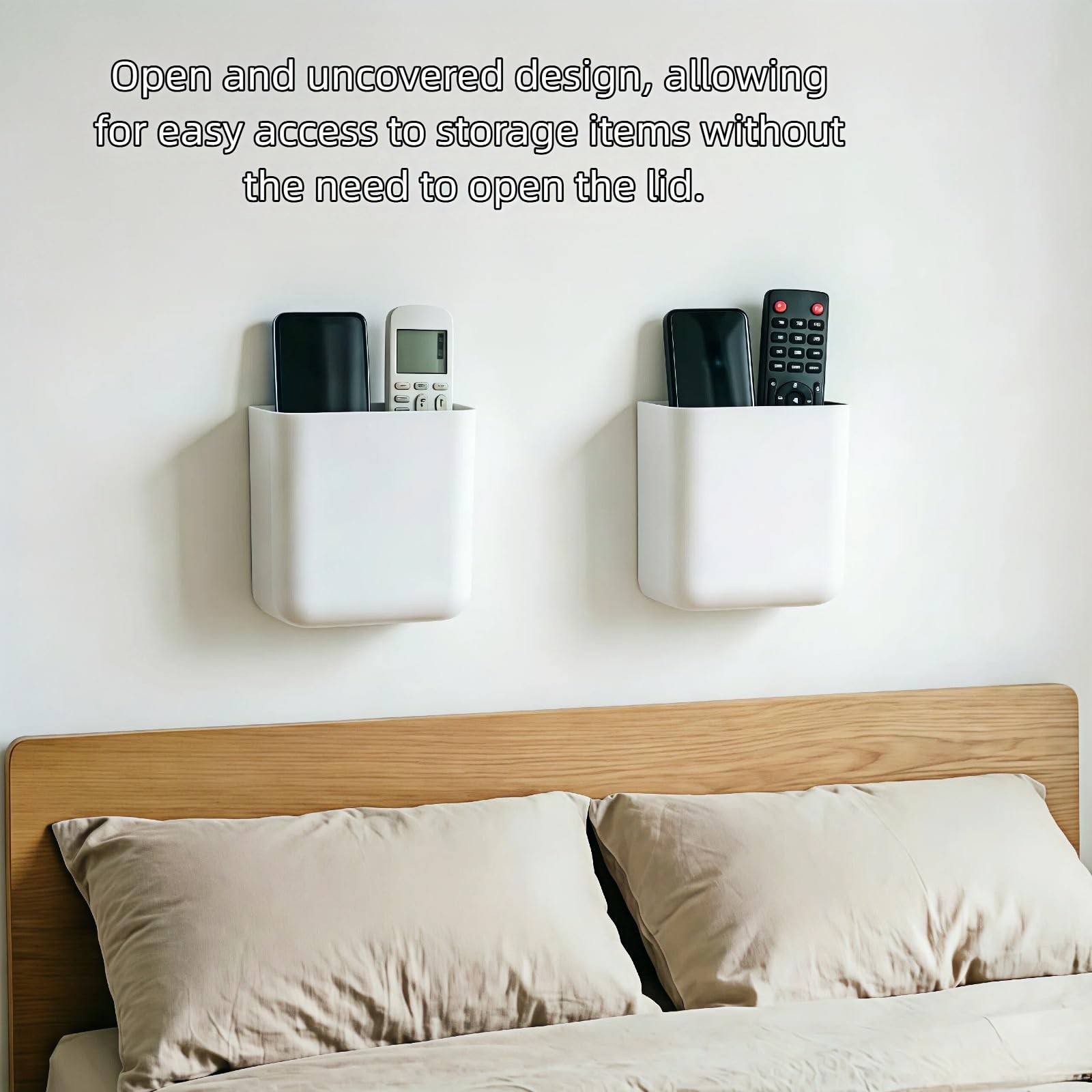2 Pcs Adhesive Remote Control Holder Wall Mount TV Controller Holder