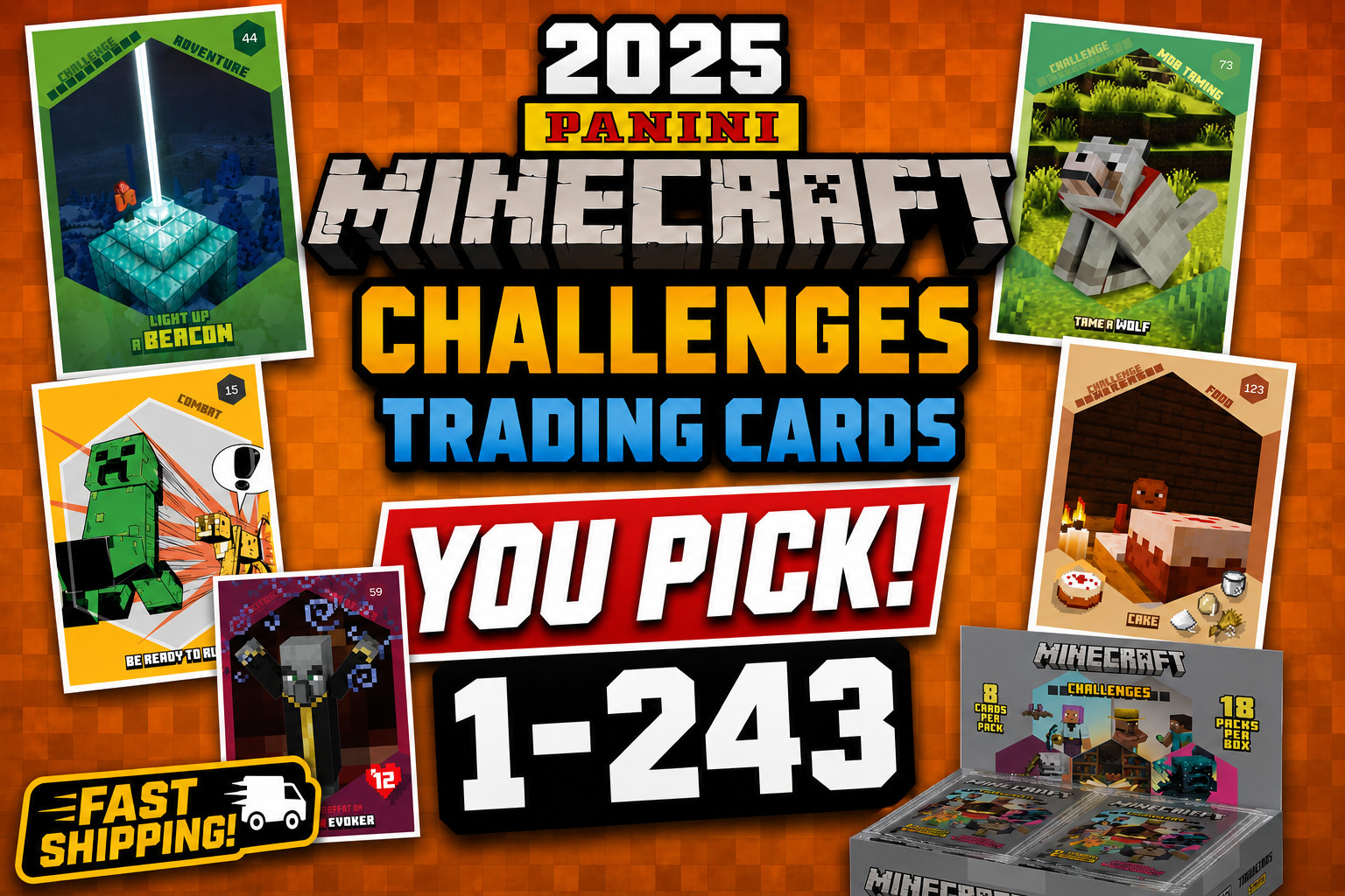 2025 Panini Minecraft Challenges Trading Cards | Pick Your Card